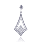 wholesale sterling silver micro pave sharp teardrop cz dangling pendant