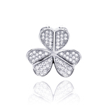 wholesale sterling silver clover micro pave cz pendant