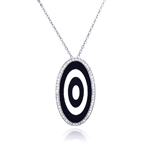 sterling silver evil eye cz necklace