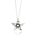 wholesale sterling silver flower cz necklace