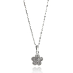 wholesale sterling silver micro pave flower cz necklace
