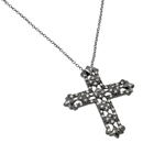 sterling silver black rhodium plated cz necklace