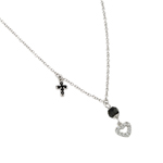 wholesale 925 sterling silver onyx cross heart pendant