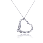 sterling silver dangling heart pendant necklace