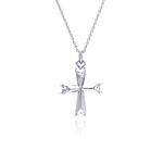 sterling silver fancy cross pendant necklace