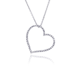 sterling silver classic heart pendant necklace