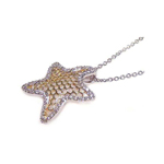 sterling silver multi hole star pendant necklace