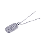 sterling silver dog tag cross pendant necklace