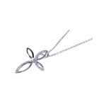 wholesale 925 sterling silver cz script cross pendant necklace