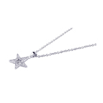 wholesale 925 sterling silver cz star pendant necklace