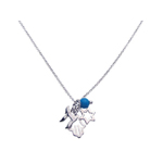 wholesale 925 sterling silver cz hamsa star blue bead pendant necklace