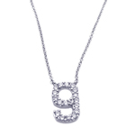 wholesale sterling silver cz number 9 pendant necklace