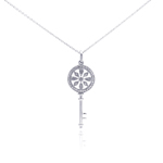 wholesale sterling silver diamond key pendant necklace