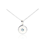 wholesale sterling silver blue cz circle pendant necklace