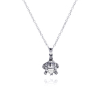 wholesale sterling silver cz turtle pendant necklace