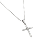 wholesale sterling silver cz cross pendant necklace