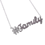 wholesale sterling silver hashtag family necklace