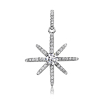 wholesale sterling silver cz shining star pendant