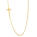 sterling silver gold plated rolo necklace with cross