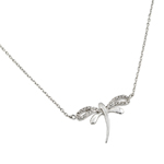 wholesale sterling silver cz dragonfly pendant necklace