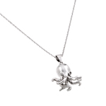 wholesale sterling silver cz octopus pendant necklace
