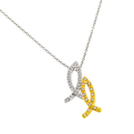 wholesale sterling silver and gold plated 2 tone 2 christian fish pendant necklace