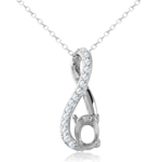 wholesale sterling silver infinity with cz and mounting necklace