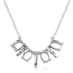 wholesale sterling silver 4 mounting with bars necklace
