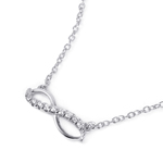 sterling silver infinity symbol shaped pendant with cz accents necklace