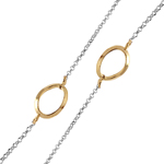 sterling silver chain necklace with curved gold plated loops
