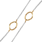 sterling silver chain necklace with curved gold plated loops