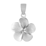 sterling silver small diamond cut satin finish flower pendant