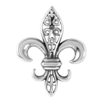 sterling silver stylized fleur de lis shaped pendant
