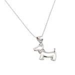 wholesale sterling silver cz dog pendant necklace