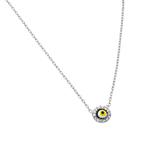 wholesale sterling silver cz yellow eye pendant necklace