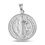 sterling silver high polish saint benedict medallion 23mm