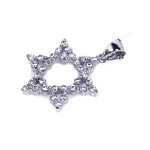 wholesale sterling silver open star cz dangling wire pendant