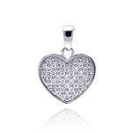 wholesale sterling silver heart cz dangling pendant