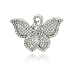 wholesale sterling silver butterfly micro pave cz pendant