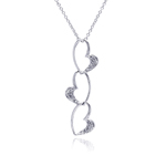 sterling silver 3 heart pendant necklace