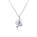 sterling silver sideway heart arrow cz necklace