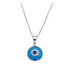 sterling silver blue evil eye necklace