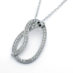 wholesale sterling silver long black and snake cz necklace