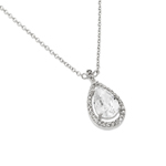 wholesale 925 sterling silver cz drop shape pendant necklace