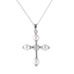 wholesale 925 sterling silver pearl cross necklace
