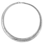 wholesale 925 sterling silver thick wicker weave texture Italian necklace
