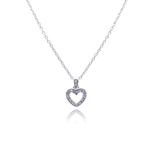 sterling silver classic heart pendant necklace