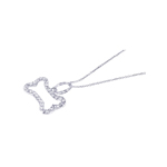 wholesale 925 sterling silver cz dog bone outline pendant necklace