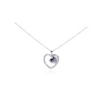 wholesale 925 sterling silver cz heart pendant necklace