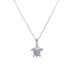 wholesale 925 sterling silver cz turtle pendant necklace